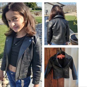 Oh Bella - Girl's Faux Leather Zipper Jacket